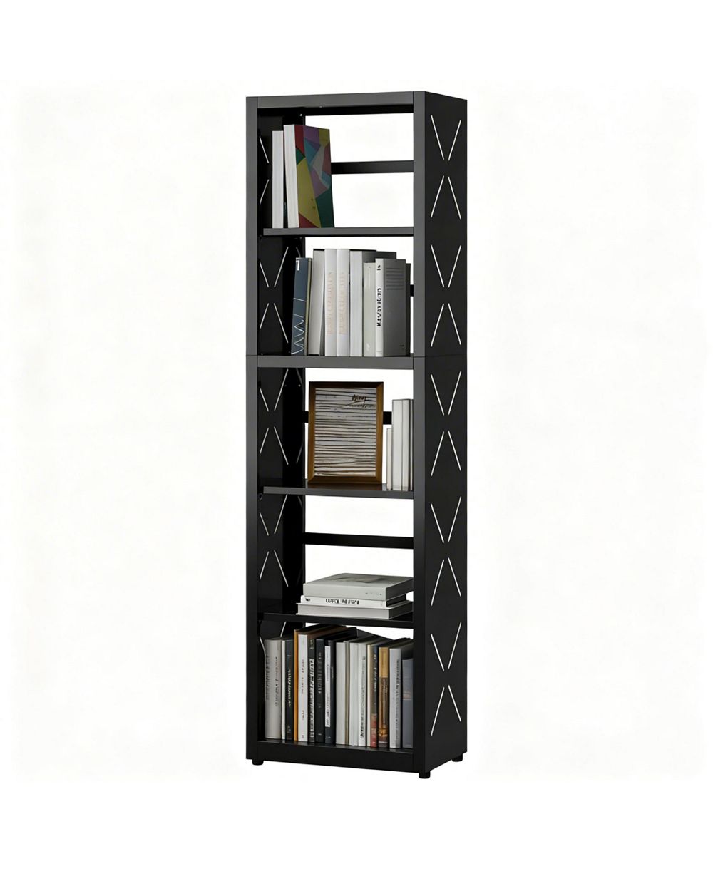 YIGII 5 Tier Metal Bookcase Adjustable Shelves Storage Shelf Unit