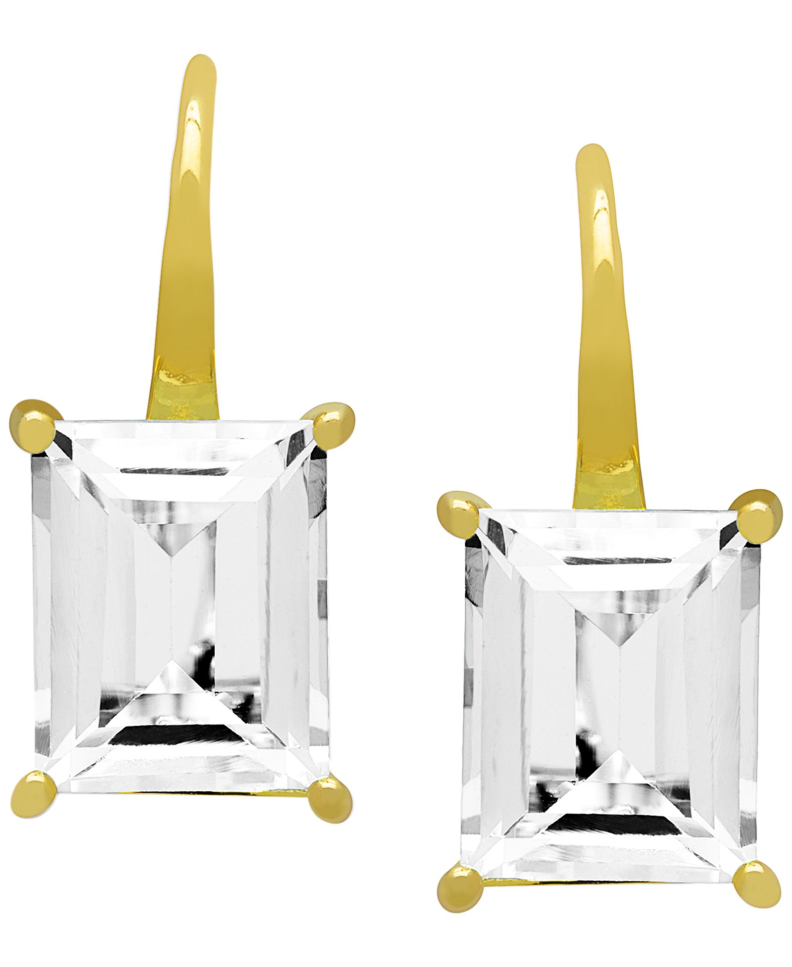 Серьги-подвески Macy's с выращенным рубином 8.6 ct. t.w. в позолоченном серебре