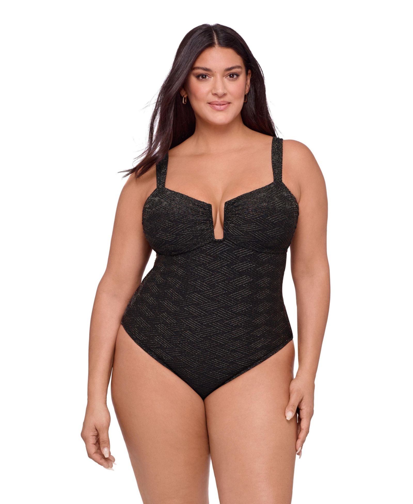 S3 Apparel Women's Smoothing and Sculpting Basket Weave Sweetheart U-Wire One-Piece Swimsuit