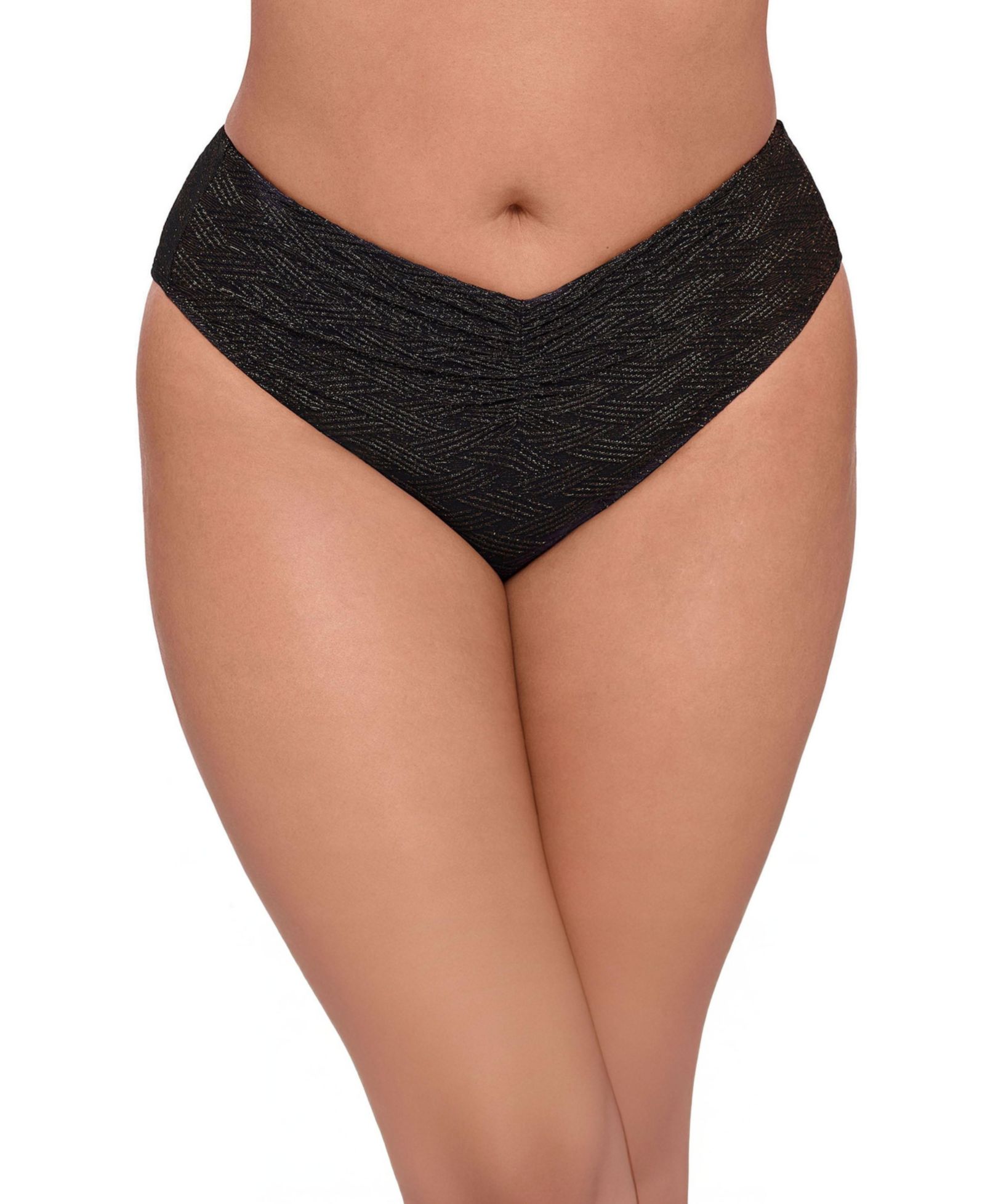S3 Apparel Women's Smoothing and Sculpting Basket Weave Cinch Front High Cut Bikini Swimsuit Bottoms