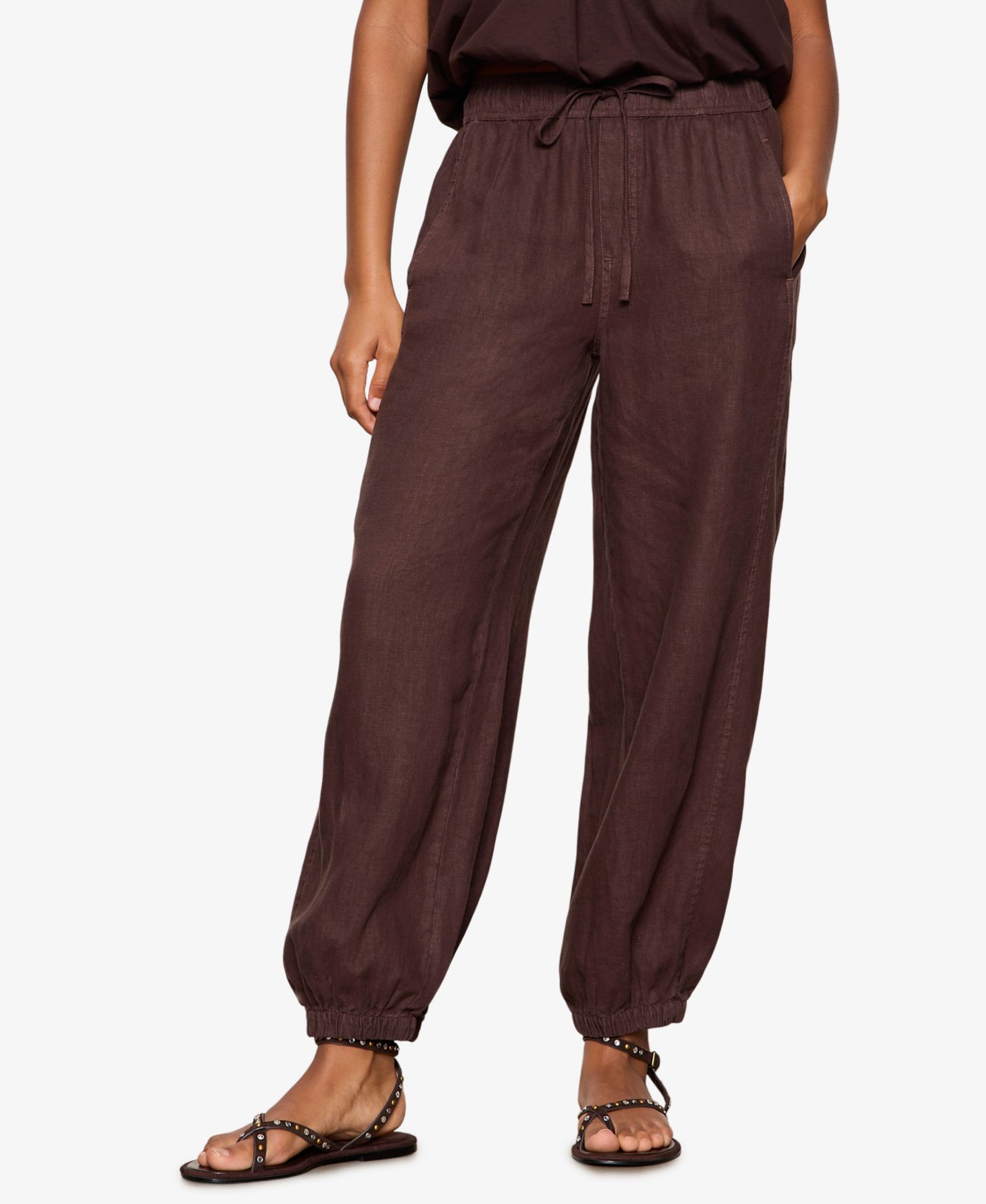 Женские брюки Sanctuary Melody Linen Mid-Rise Balloon Jogger