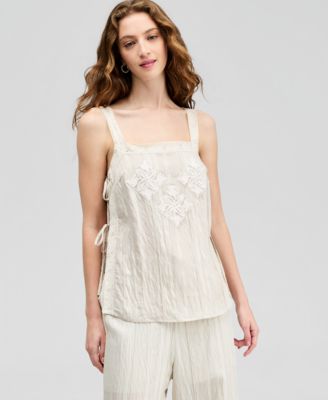 Женский топ And Now This Lace-Trim Side-Tie Tank Top