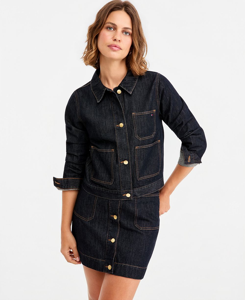 Tommy Hilfiger Women's Cotton Collared Denim Jacket