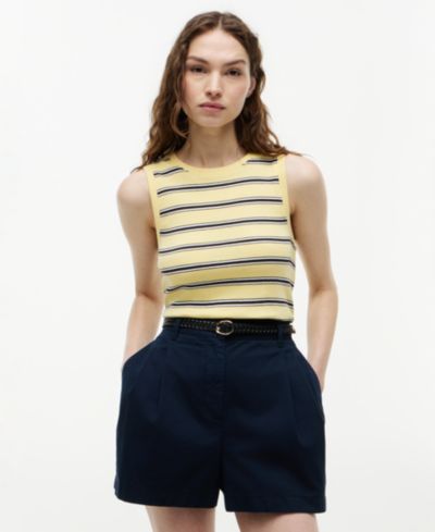 Tommy Hilfiger Women's Multi-Stripe Crewneck Cotton Tank Top
