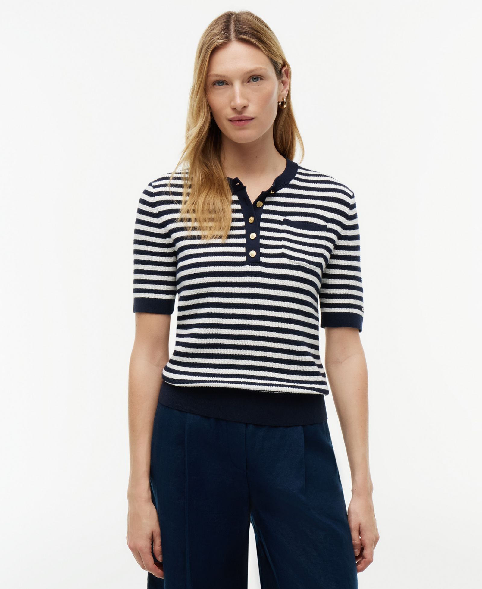Tommy Hilfiger Женский хлопковый джемпер Henley Neck