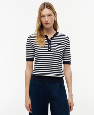 Tommy Hilfiger Women's Henley Neck Cotton Sweater