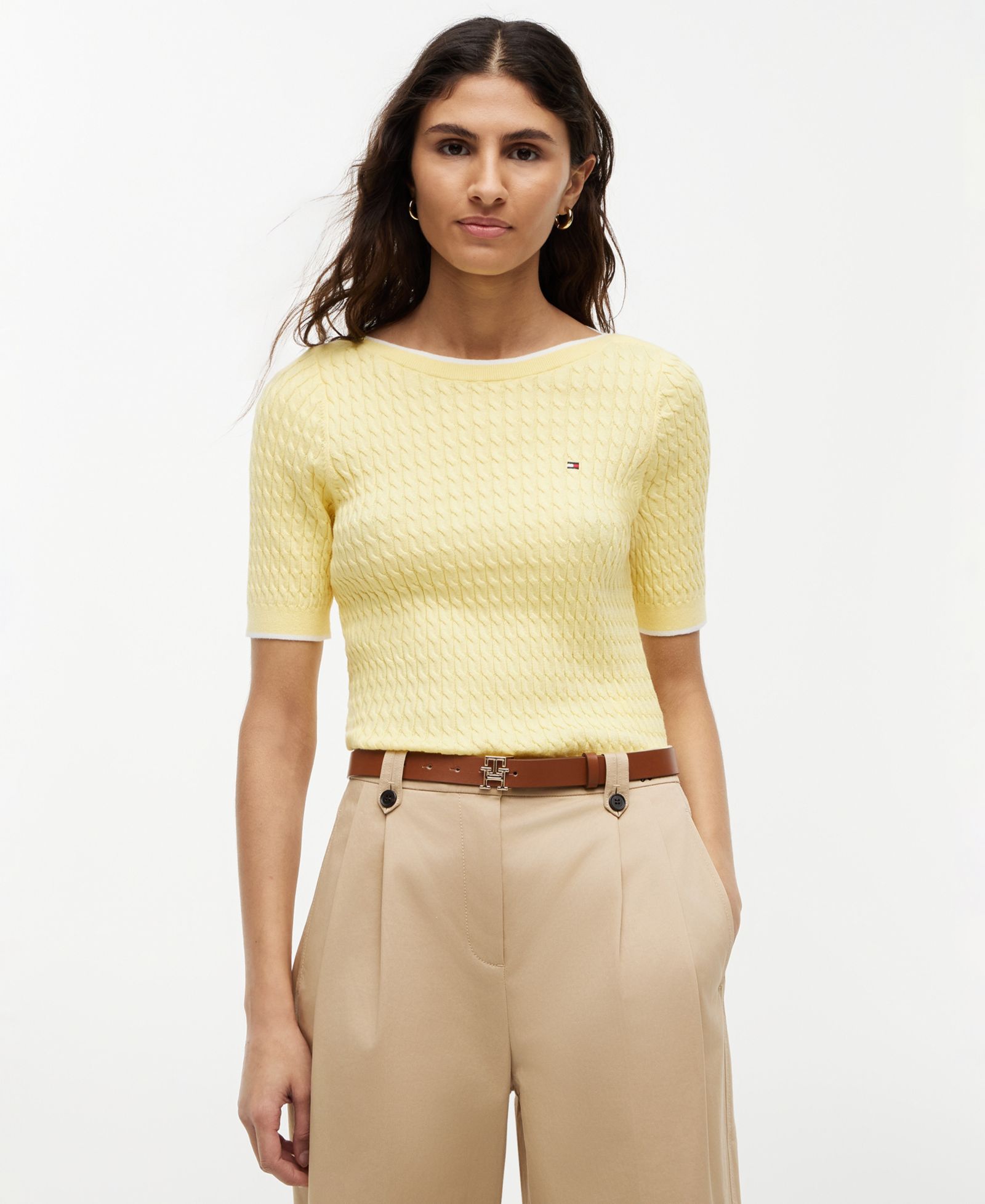 Женский хлопковый свитер Tommy Hilfiger Boat Neck Short-Sleeve