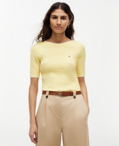 Женский хлопковый свитер Tommy Hilfiger Boat Neck Short-Sleeve