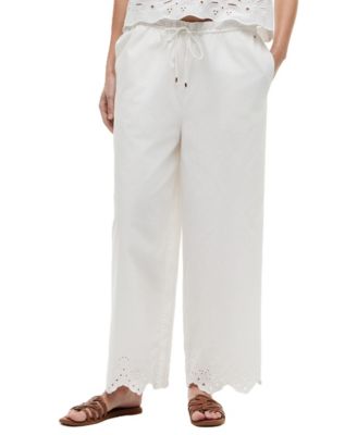 Брюки Tommy Hilfiger Women's Cotton Broderie Straight-Leg Ankle