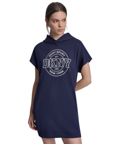 DKNY Sport Женское спортивное платье-кроссовки с логотипом Collegiate Medallion и капюшоном