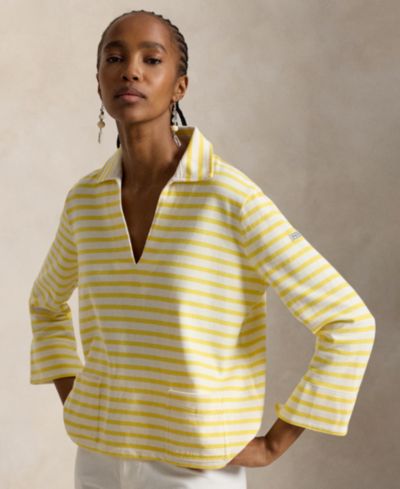 Футболка Polo Ralph Lauren Women's Striped Split-Placket Mariner Pull-On