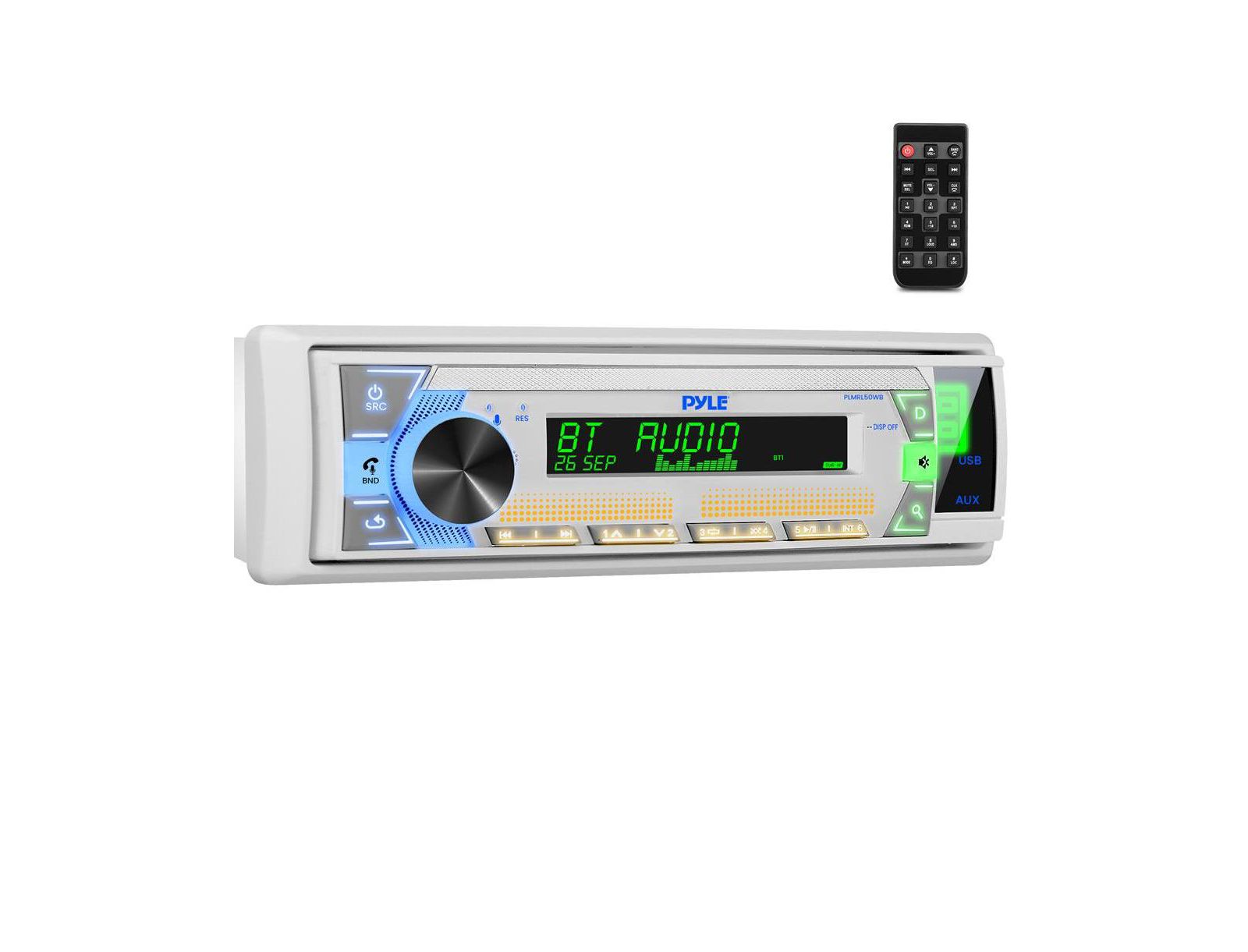 Стерео-ресивер Pyle Single DIN AM/FM/MP3/USB/AUX Bluetooth PLMRL50WB