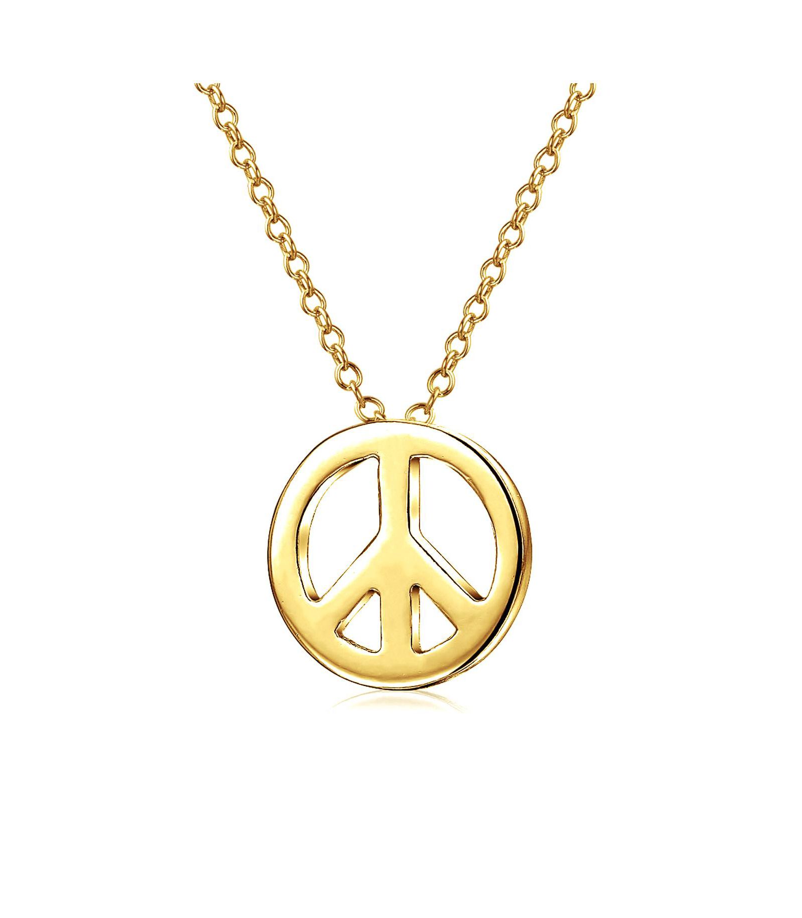 Подвеска Bling Jewelry Tiny World Peace Sign, позолоченное серебро .925 Sterling Silver