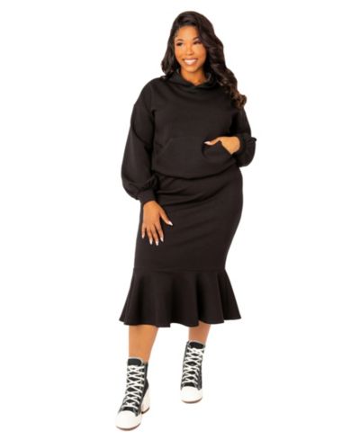 Комплект Buxom Couture Plus Size: худи Scuba и юбка Peplum