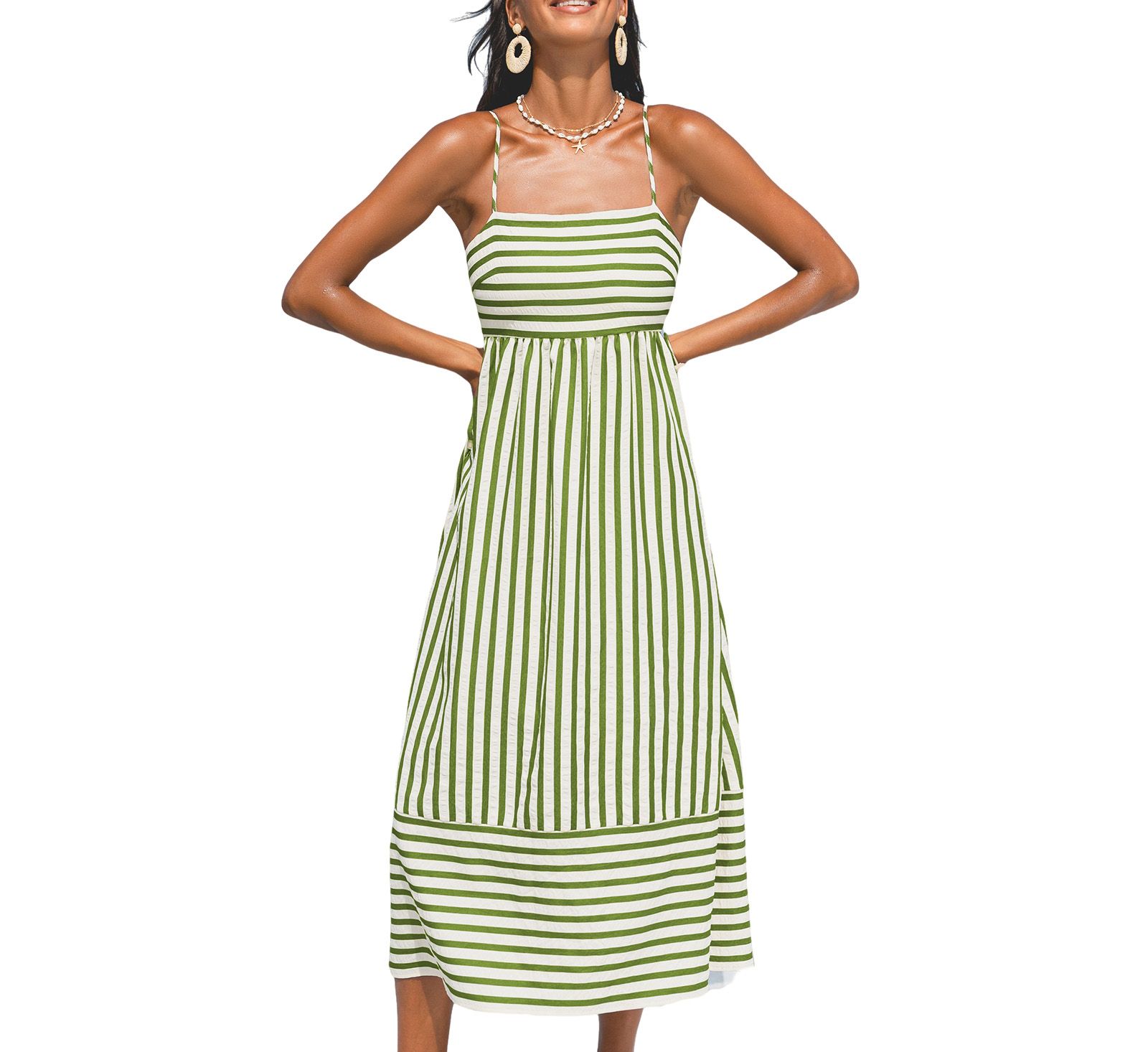 Cupshe Women's So Grounding Striped Maxi Beach Dress