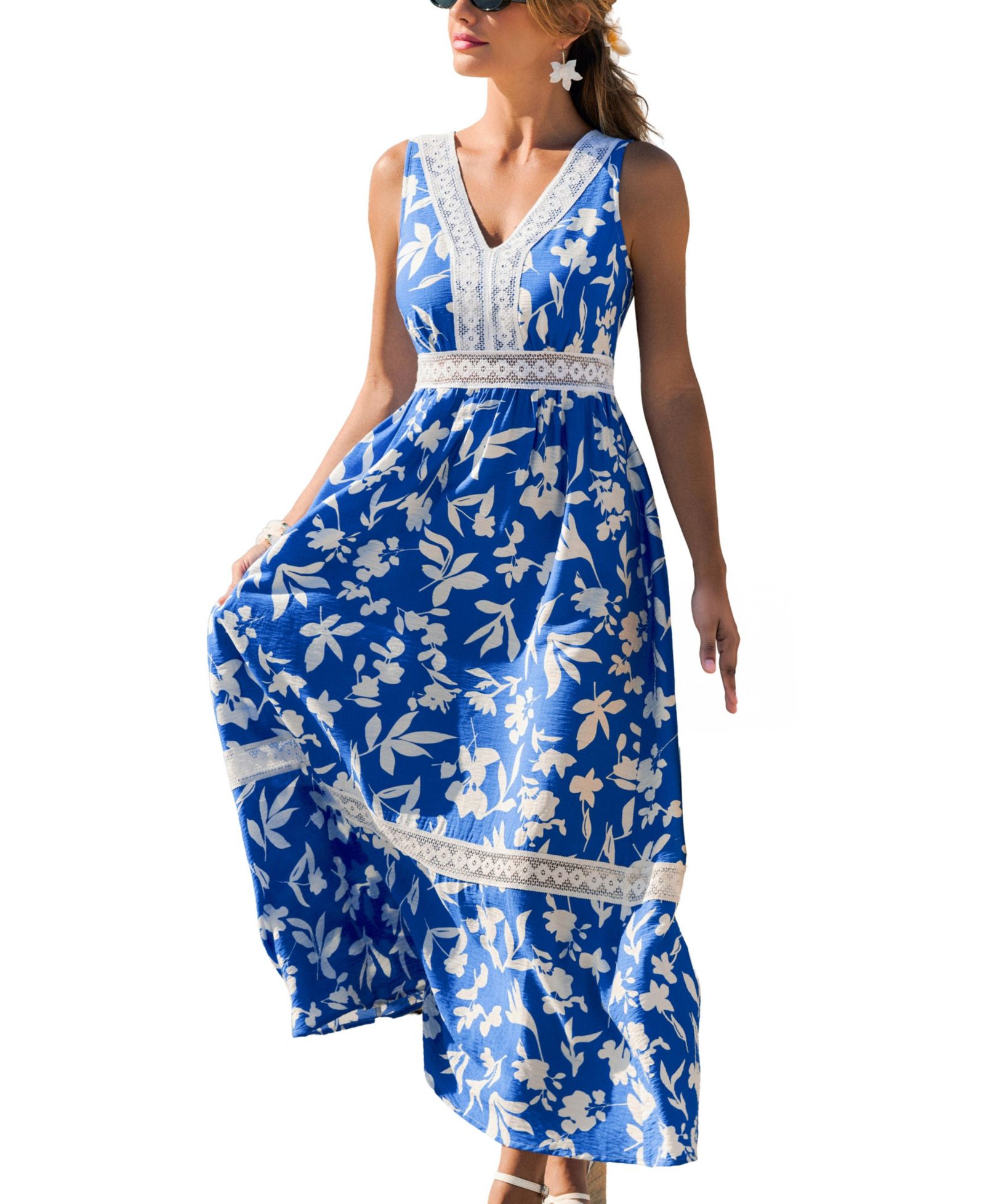 Cupshe Women's V-Neck Pull-On Unlined Beach Dress