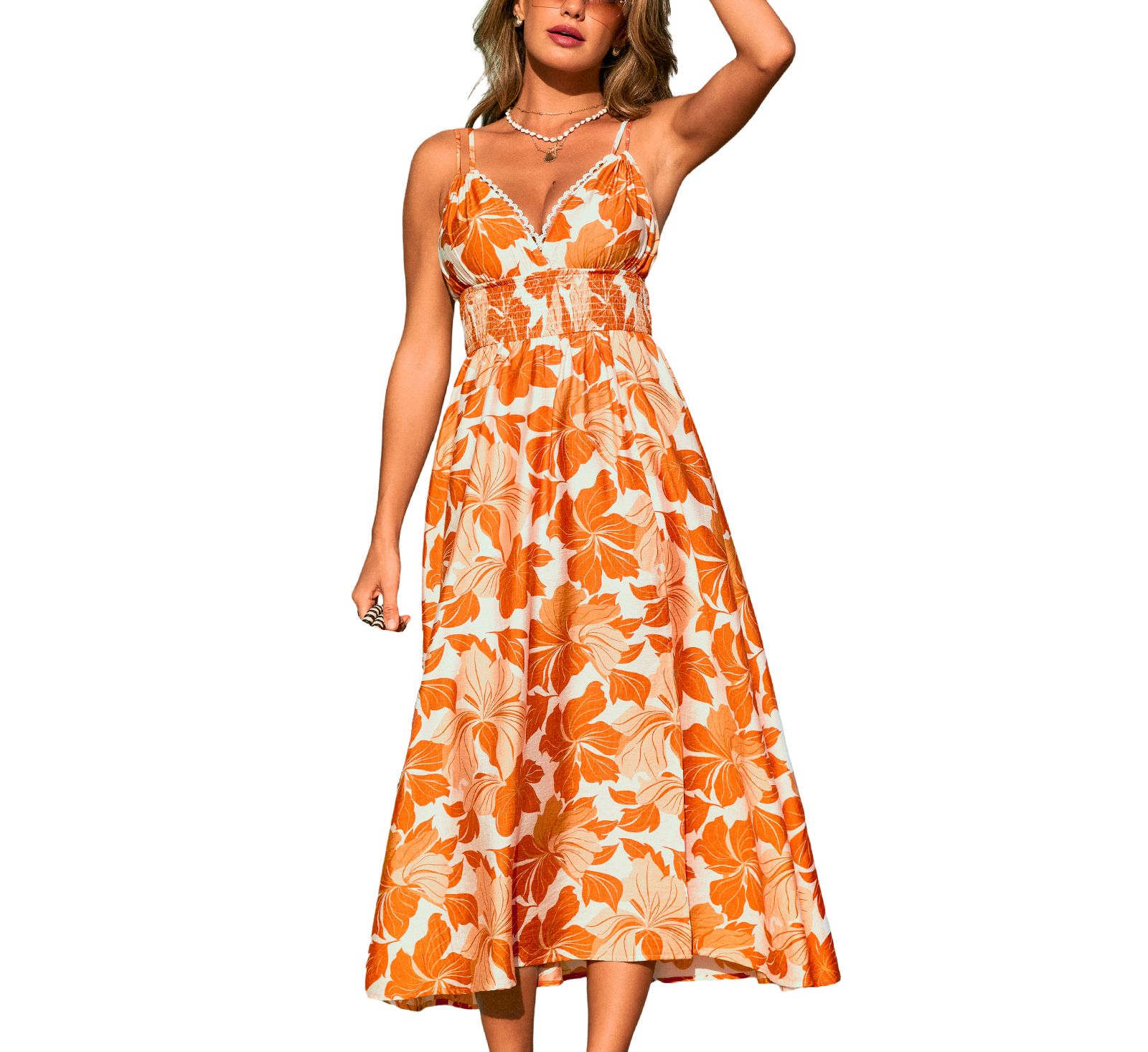Cupshe Женское пляжное платье макси Hibiscus Way Tropical