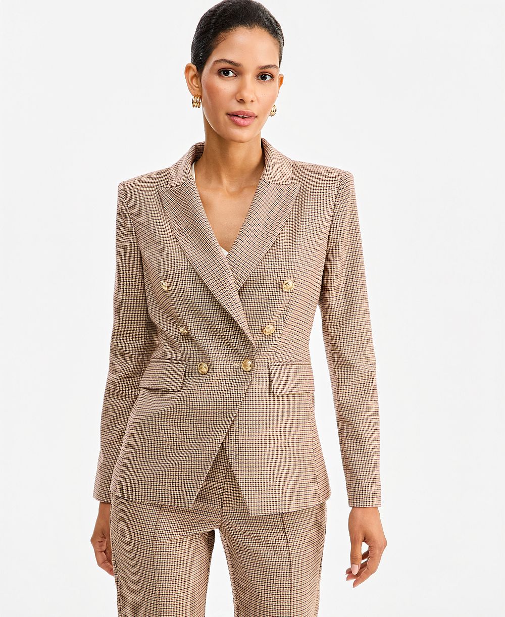 I.N.C. International Concepts Women's Double-Breasted Houndstooth Blazer, Macy's Exclusive
