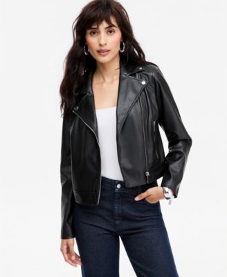 I.N.C. International Concepts Women's Faux-Leather Moto Jacket, Macy's Exclusive
