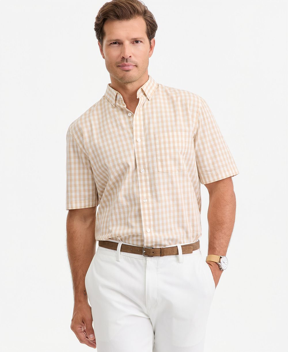 Мужская рубашка Club Room Hemmy Plaid Poplin Short-Sleeve