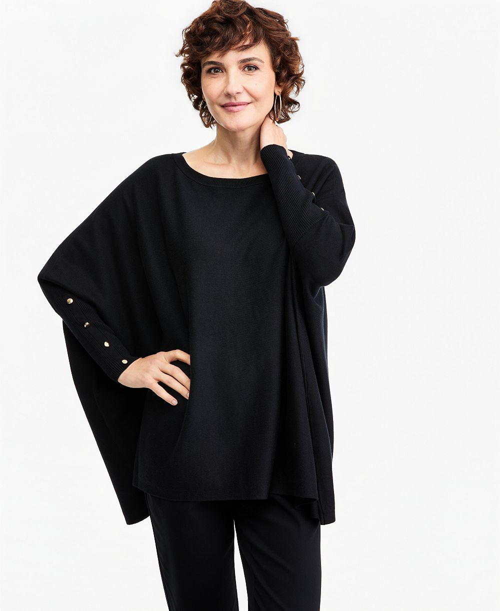 JM Collection Пуловер пончо с лодочкой большого размера, эксклюзив Macy's