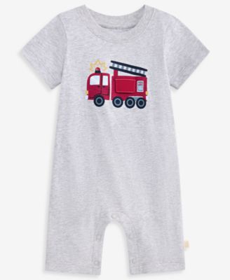 First Impressions Baby Boys' 0M-24M Firetruck Cotton Romper, Macy's Exclusive