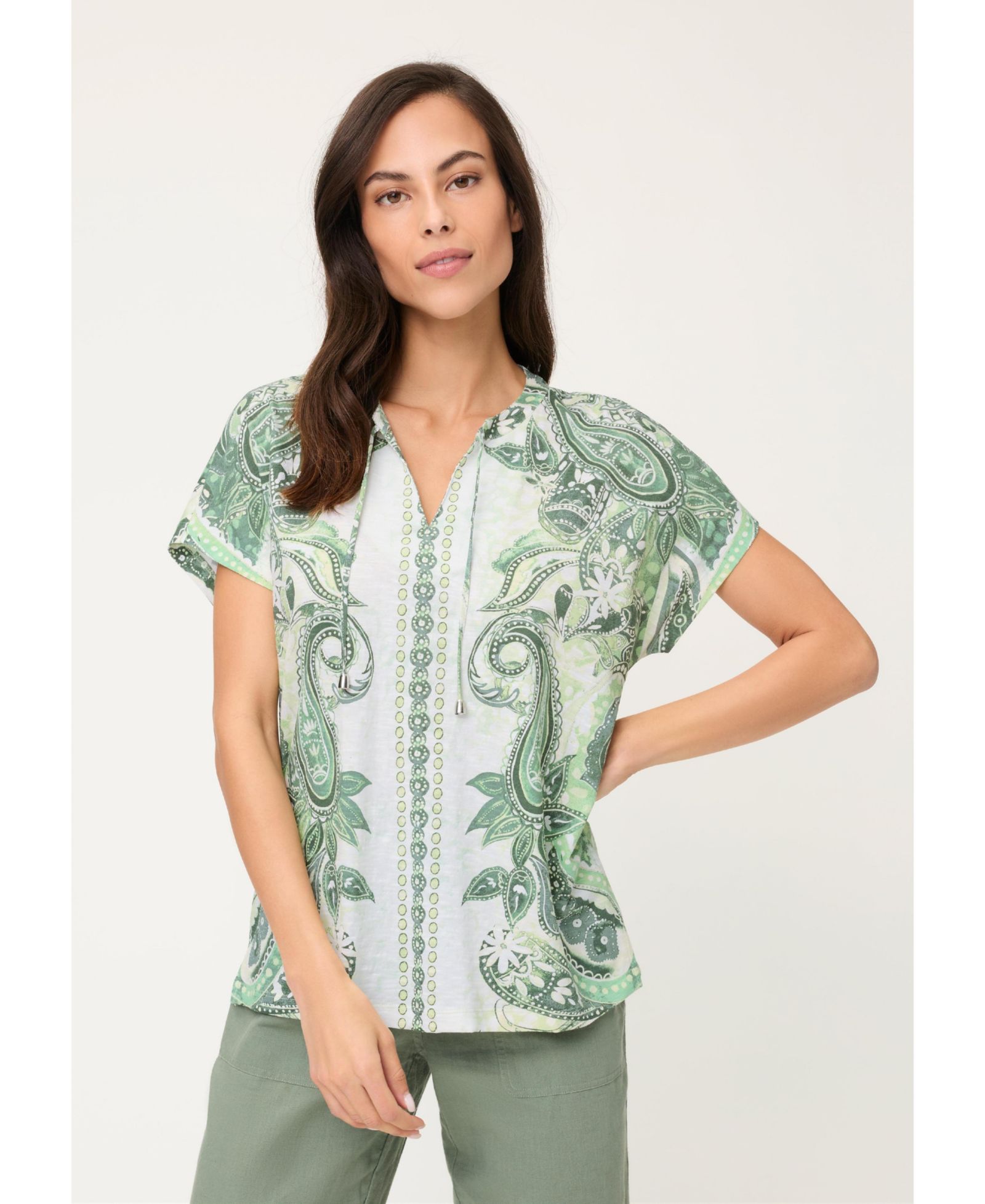Olsen Women's Paisley Panneaux Print T-Shirt