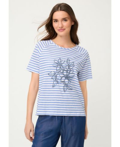 Женская футболка Olsen Sequin Floral Stripe