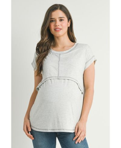 Материнская футболка Hello Miz Relaxed Fit Short Sleeve Layered Nursing-Friendly