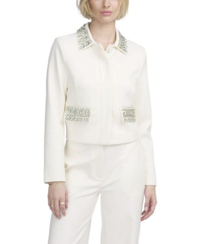ELLE Collection Women's Embellished Boxy Jacket