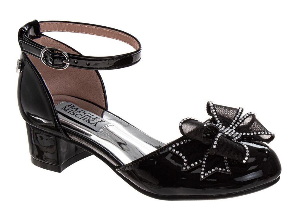 Детские туфли Badgley Mischka Block Heel Dress Shoes с декорированным бантом