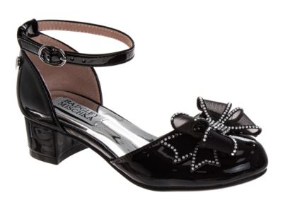 Badgley Mischka Little Girl's Block Heel Dress Shoes with Embellished Bow