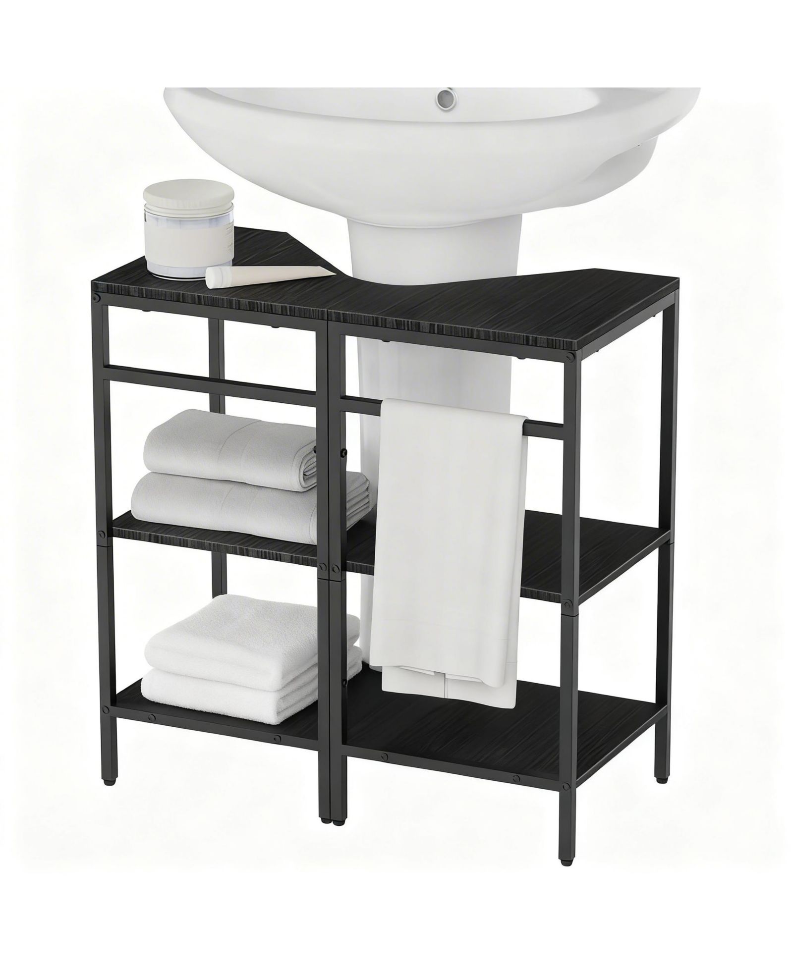 YIGII Under Pedestal Sink Shelf 2 Pack 3-Tier Corner Stand