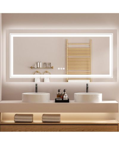 Светодиодное зеркало для ванной LUVODI 39.37x23.62 inch, с регулировкой яркости и цвета, сенсорное
