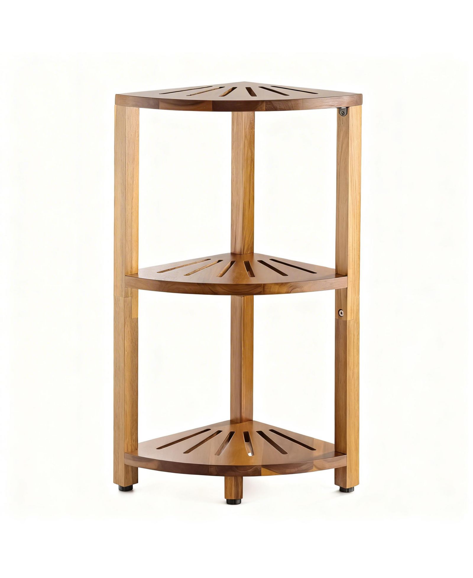 YIGII  3-Tier Wood Corner Shelf Waterproof Bathroom Organizer Space-Saving Storage Stand