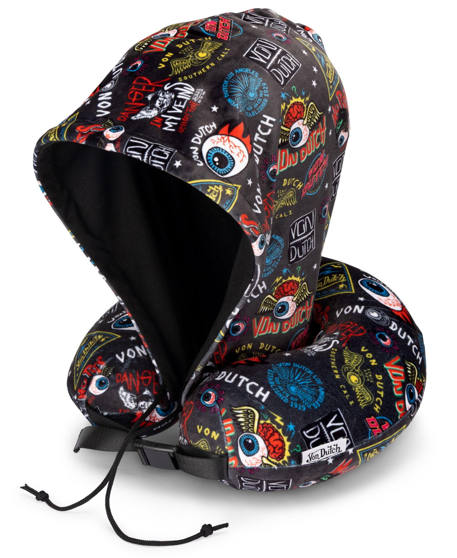 Подушка для путешествий Von Dutch Jax Hooded Memory Foam 11"