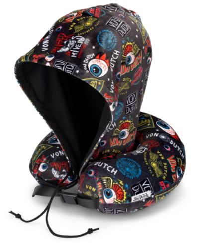 Von Dutch Jax Hooded Memory Foam 11" Travel Neck Pillow
