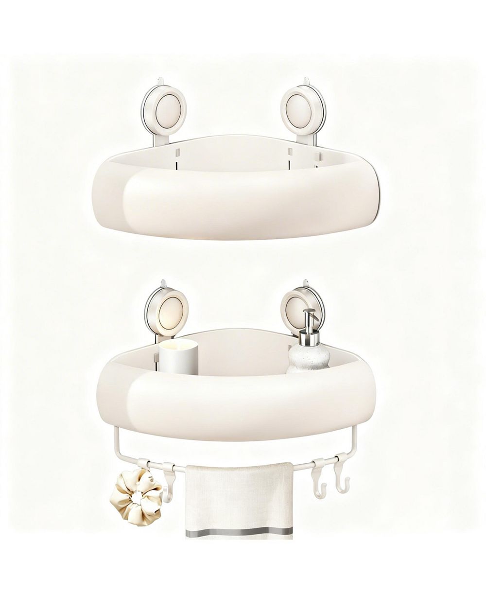YIGII Shower Suction Cup Corner Shelves No Drilling Aluminum Bathroom Organizer