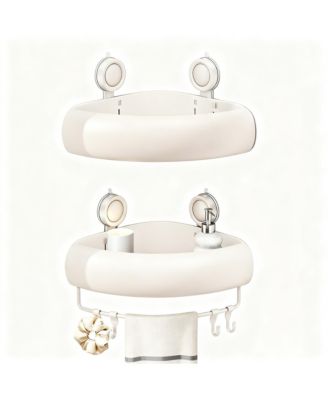 YIGII Shower Suction Cup Corner Shelves No Drilling Aluminum Bathroom Organizer