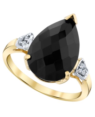 Кольцо с Onyx (5-1/5 ct. t.w.) и Diamond Accent в 14k Yellow Gold