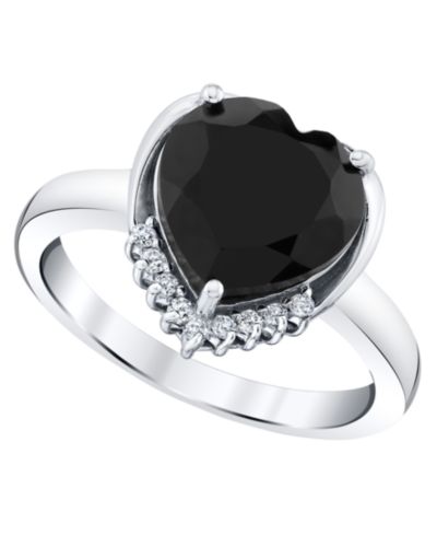 Кольцо с акцентом из оникса (2-3/4 ct. t.w.) и бриллиантов в стерлинговом серебре