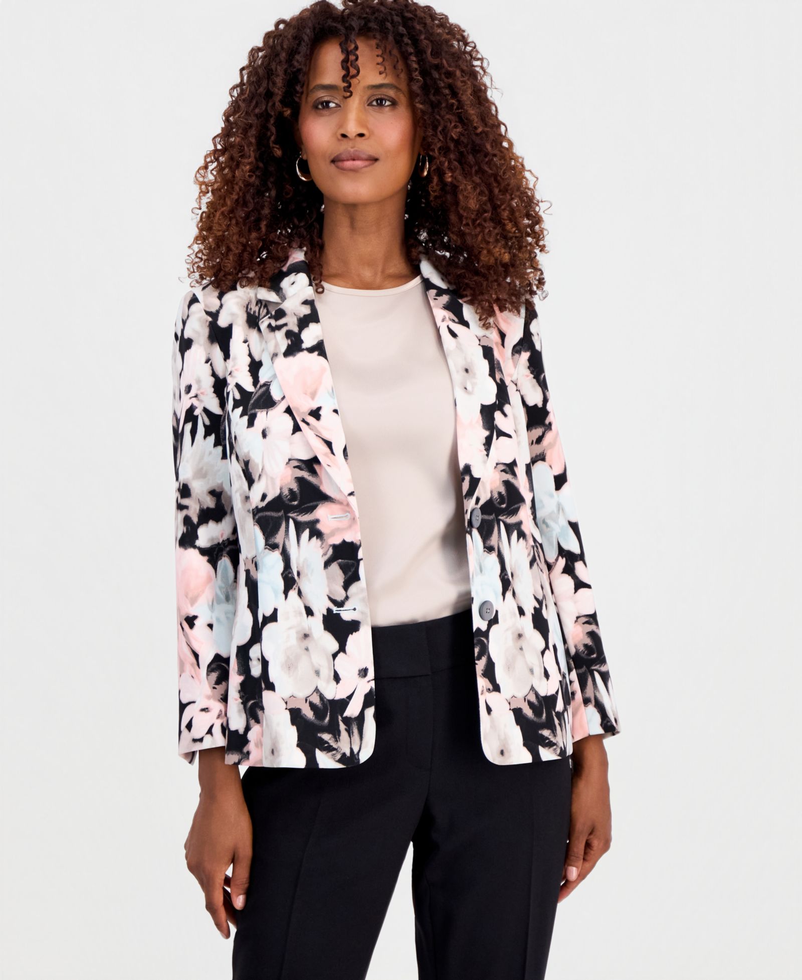 Kasper Women's Printed Two-Button Blazer