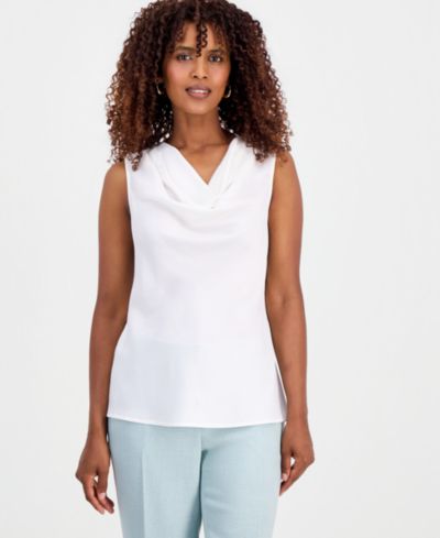 Kasper Women's Sleeveless Cowlneck Top