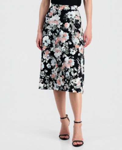 Kasper Women's Pull-On A-Line Midi Skirt