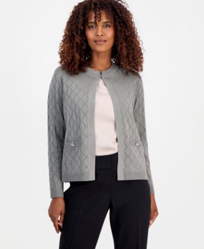 Женский кардиган Kasper Kiss-Front Diamond Stitch