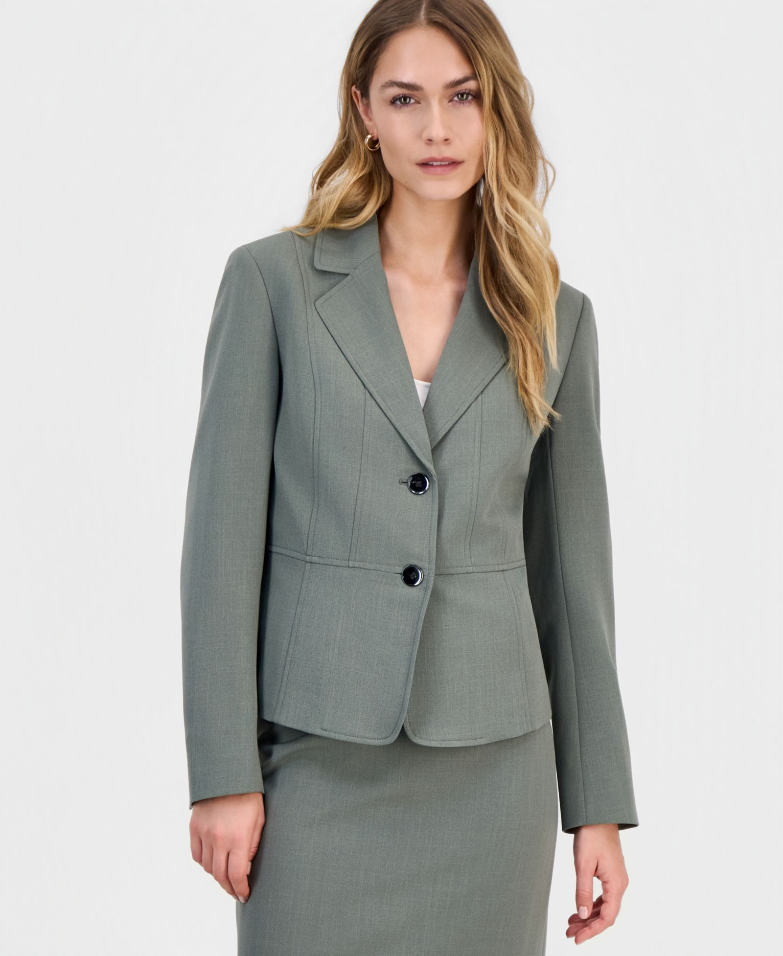 Kasper Women's Notched-Collar Two-Button Blazer, Regular & Petite