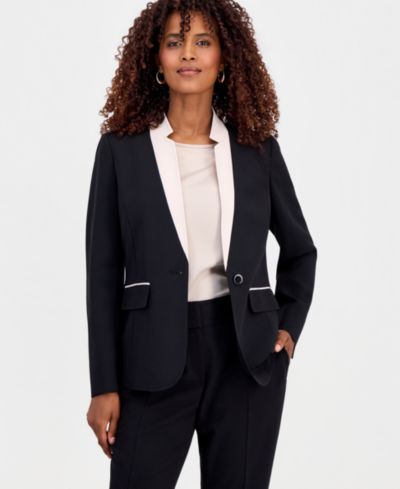 Kasper Women's One-Button Inverted-Collar Blazer
