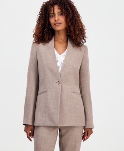 Kasper Women's Collarless One-Button Blazer, Regular & Petite