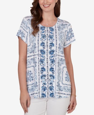 Ruby Rd. Petite Bandana Print Knit T-Shirt