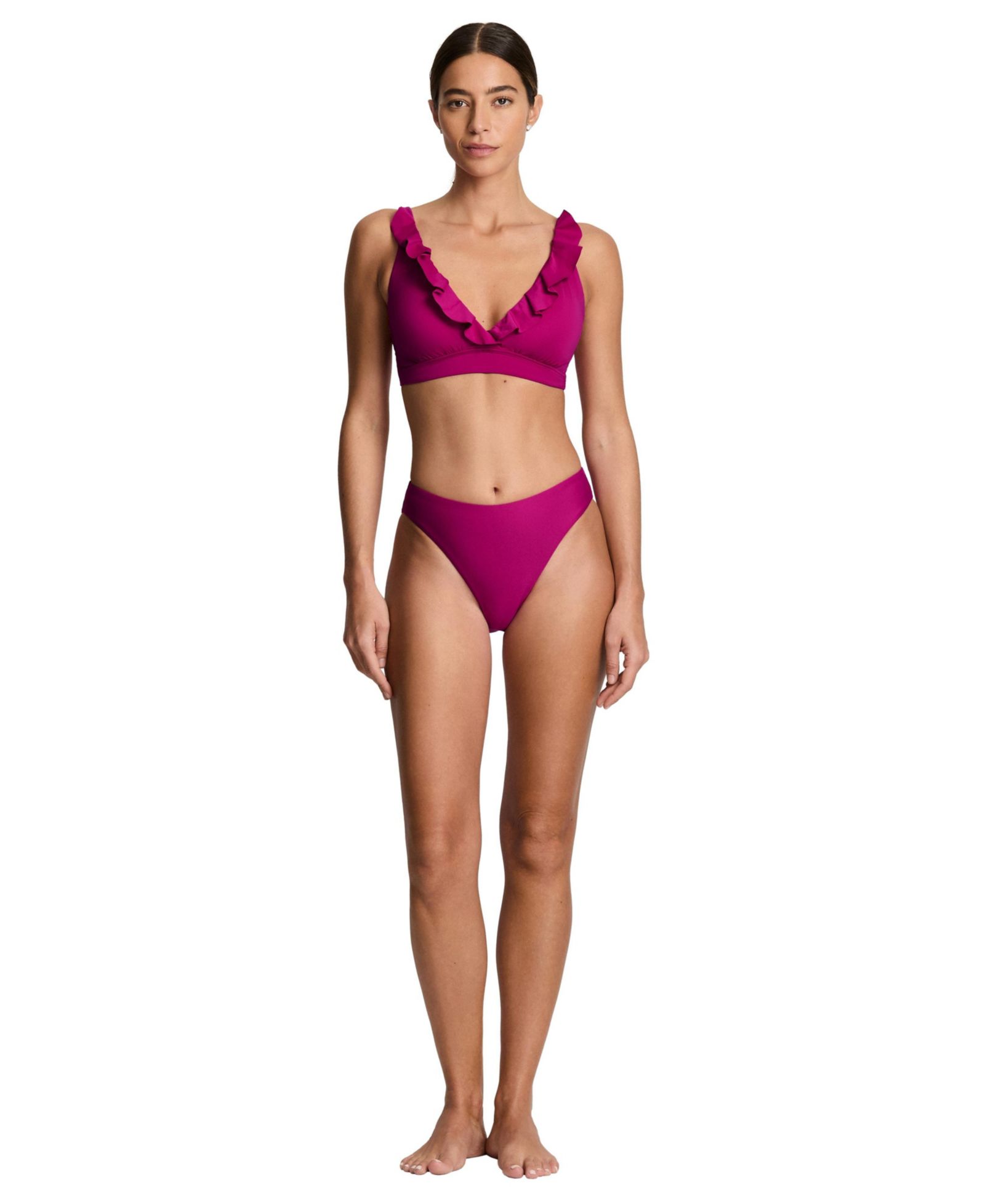 Lauren Ralph Lauren Women's Plumeria Ruffle Underwire Bralette Swimsuit Top